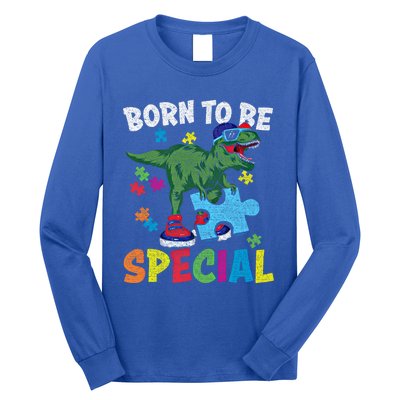 Born To Be Special Trex Puzzle Dinosaur Autism Awareness Gift Long Sleeve Shirt