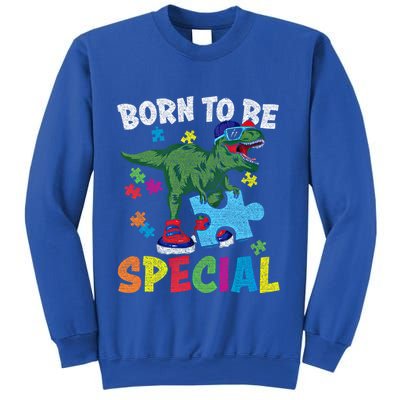Born To Be Special Trex Puzzle Dinosaur Autism Awareness Gift Sweatshirt