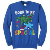 Born To Be Special Trex Puzzle Dinosaur Autism Awareness Gift Sweatshirt