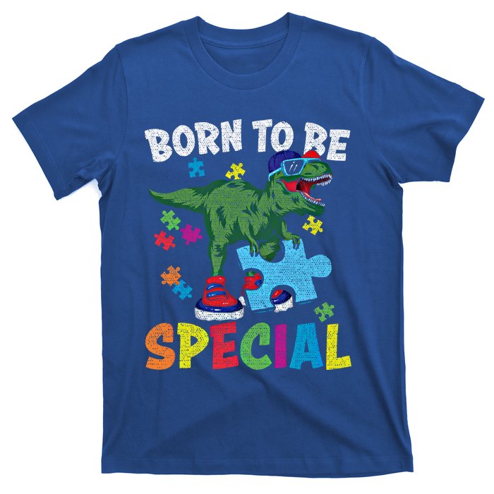 Born To Be Special Trex Puzzle Dinosaur Autism Awareness Gift T-Shirt