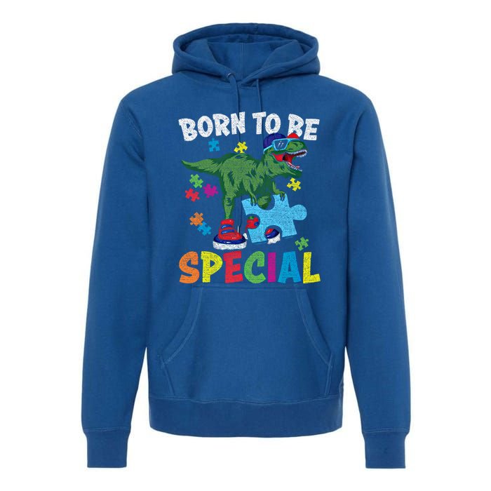 Born To Be Special Trex Puzzle Dinosaur Autism Awareness Gift Premium Hoodie