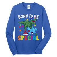 Born To Be Special Trex Puzzle Dinosaur Autism Awareness Gift Tall Long Sleeve T-Shirt