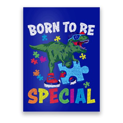 Born To Be Special Trex Puzzle Dinosaur Autism Awareness Gift Poster