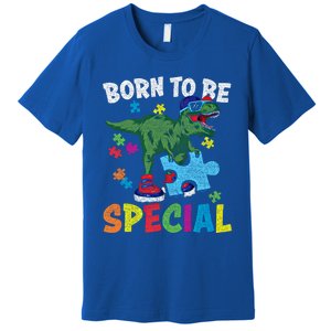 Born To Be Special Trex Puzzle Dinosaur Autism Awareness Gift Premium T-Shirt