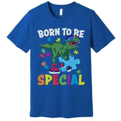 Born To Be Special Trex Puzzle Dinosaur Autism Awareness Gift Premium T-Shirt