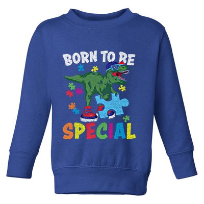 Born To Be Special Trex Puzzle Dinosaur Autism Awareness Gift Toddler Sweatshirt