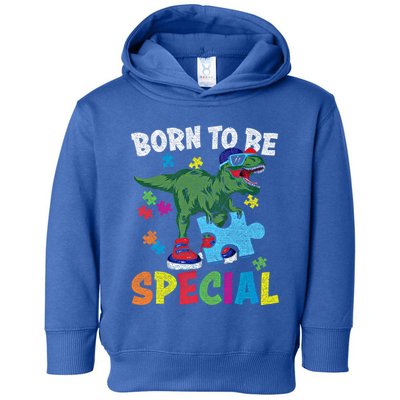 Born To Be Special Trex Puzzle Dinosaur Autism Awareness Gift Toddler Hoodie
