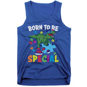 Born To Be Special Trex Puzzle Dinosaur Autism Awareness Gift Tank Top