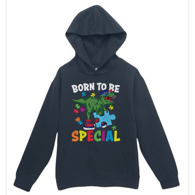 Born To Be Special Trex Puzzle Dinosaur Autism Awareness Gift Urban Pullover Hoodie