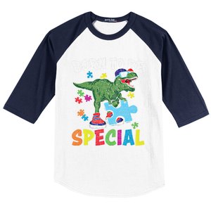 Born To Be Special Trex Puzzle Dinosaur Autism Awareness Gift Baseball Sleeve Shirt