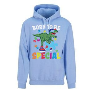 Born To Be Special Trex Puzzle Dinosaur Autism Awareness Gift Unisex Surf Hoodie