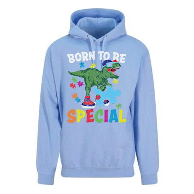 Born To Be Special Trex Puzzle Dinosaur Autism Awareness Gift Unisex Surf Hoodie