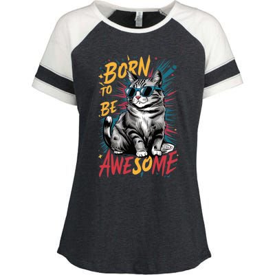 Born To Be Awe So Me Enza Ladies Jersey Colorblock Tee