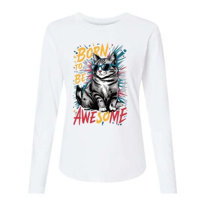 Born To Be Awe So Me Womens Cotton Relaxed Long Sleeve T-Shirt