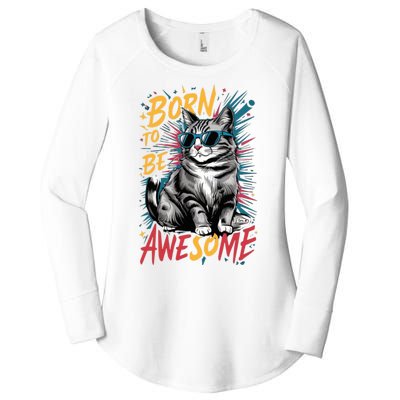 Born To Be Awe So Me Women's Perfect Tri Tunic Long Sleeve Shirt