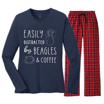 Beagle T Beagle Lover Beagles Coffee Women's Long Sleeve Flannel Pajama Set 