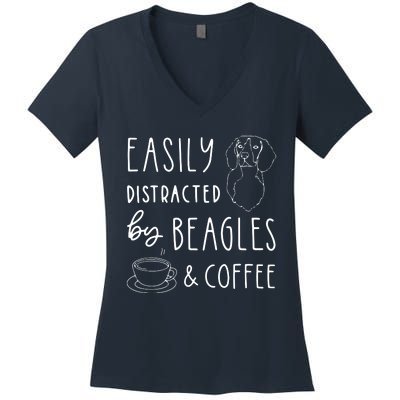 Beagle T Beagle Lover Beagles Coffee Women's V-Neck T-Shirt