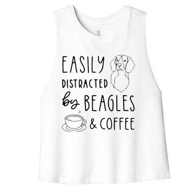 Beagle T Beagle Lover Beagles Coffee Women's Racerback Cropped Tank