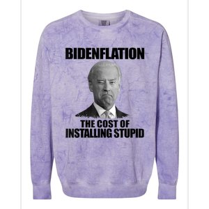 Bidenflation The Cost Of Installing Stupid Funny Anti Biden Colorblast Crewneck Sweatshirt