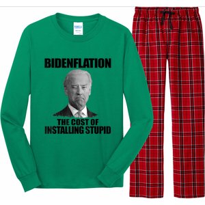 Bidenflation The Cost Of Installing Stupid Funny Anti Biden Long Sleeve Pajama Set