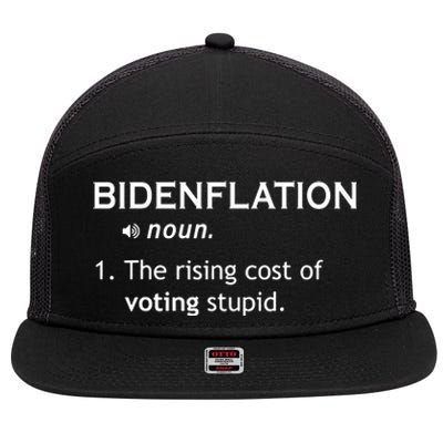 Bidenflation The Cost Of Voting Stupid 7 Panel Mesh Trucker Snapback Hat