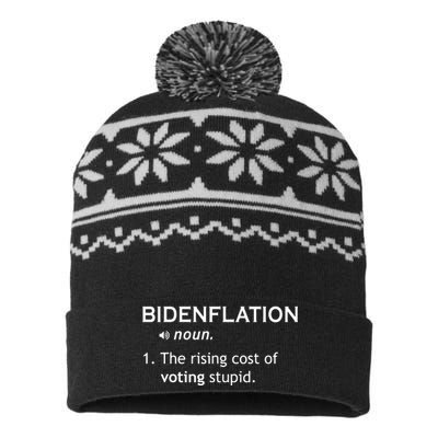 Bidenflation The Cost Of Voting Stupid USA-Made Snowflake Beanie