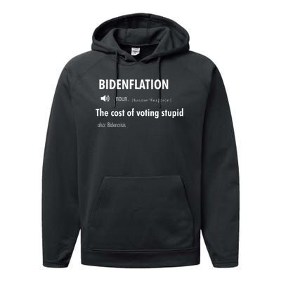 Bidenflation The Cost Of Voting Stupid Performance Fleece Hoodie