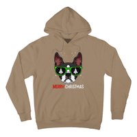 Boston Terrier Christmas Pajama Dog Sunglasses XMas Tree Hoodie