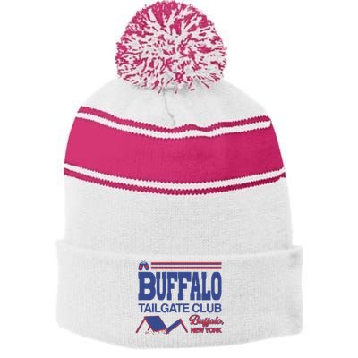 Buffalo Tailgate Club Buffalo New York Stripe Pom Pom Beanie