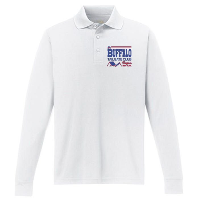 Buffalo Tailgate Club Buffalo New York Performance Long Sleeve Polo