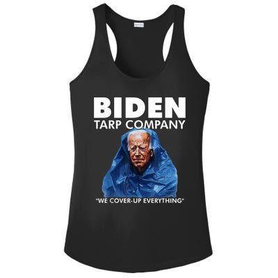 Biden Tarp Company WELL COVER UP EVERYTHING Joe Biden Funny Anti Biden Ladies PosiCharge Competitor Racerback Tank