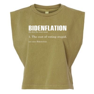 Bidenflation The Cost Of Voting Stupid Definition Anti Biden Gift Garment-Dyed Women's Muscle Tee