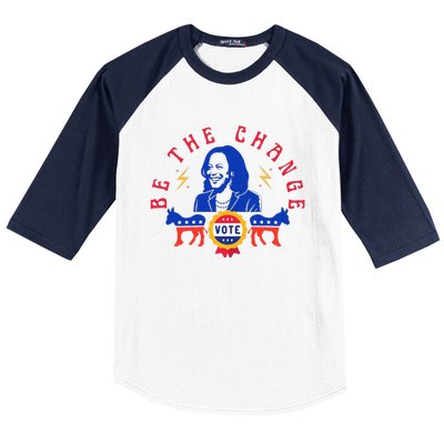 Be The Change Vote Kamala Harris 2024 Political Baseball Sleeve Shirt