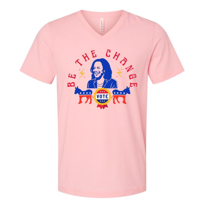 Be The Change Vote Kamala Harris 2024 Political V-Neck T-Shirt