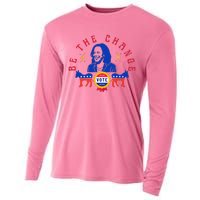 Be The Change Vote Kamala Harris 2024 Political Cooling Performance Long Sleeve Crew