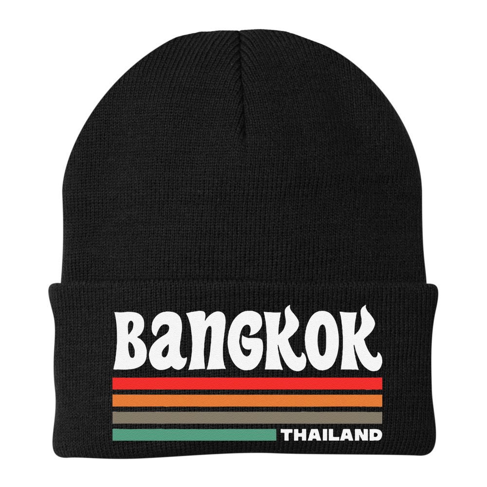 Bangkok Thailand City Bangkok Vacation Travel Retro Beanie
