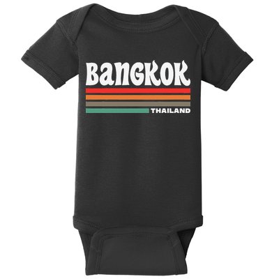 Bangkok Thailand City Bangkok Vacation Travel Retro Baby Bodysuit
