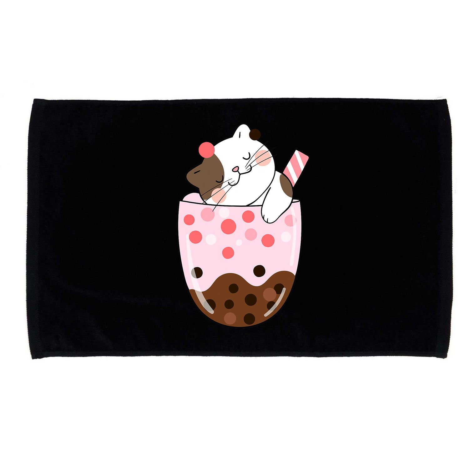 Boba Tea Cat Bubble Tea Kawaii Anime Japanese Girls Teenager Microfiber Hand Towel