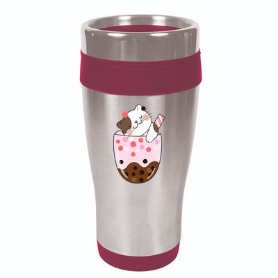 Boba Tea Cat Bubble Tea Kawaii Anime Japanese Girls Teenager 16oz Travel Tumbler