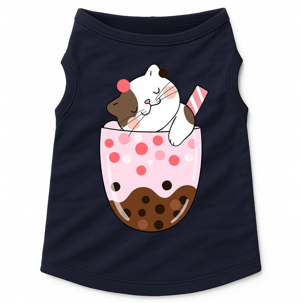 Boba Tea Cat Bubble Tea Kawaii Anime Japanese Girls Teenager Doggie Tank