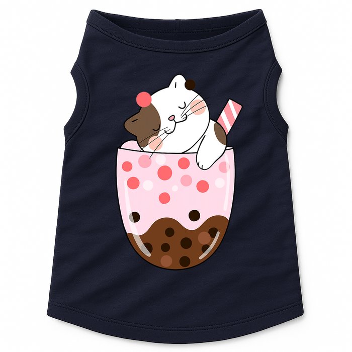 Boba Tea Cat Bubble Tea Kawaii Anime Japanese Girls Teenager Doggie Tank