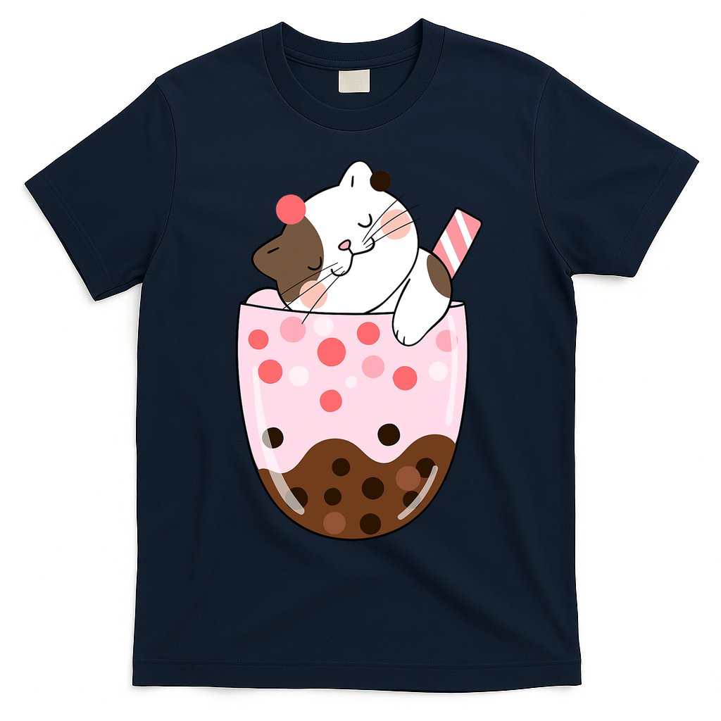 Boba Tea Cat Bubble Tea Kawaii Anime Japanese Girls Teenager T-Shirt