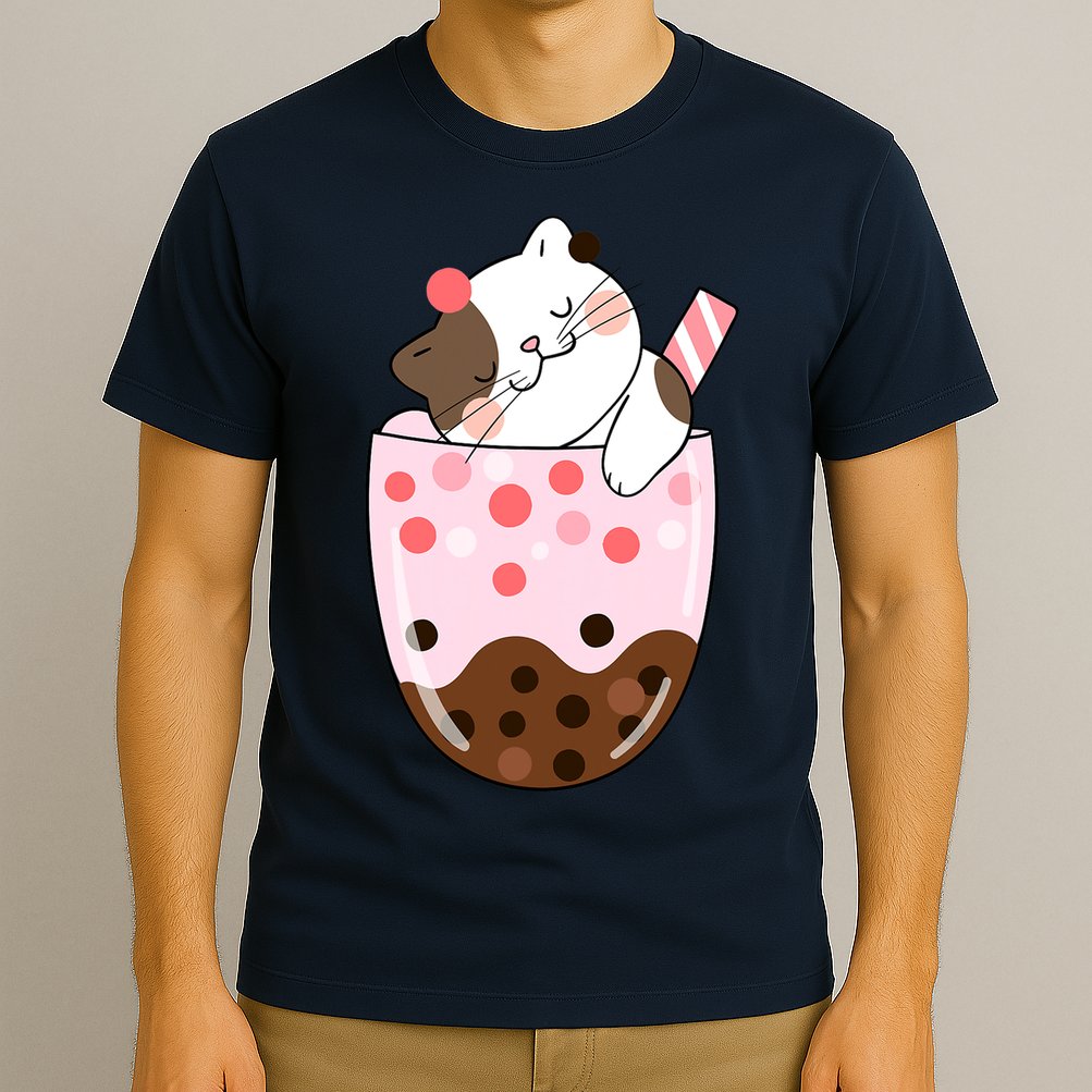 Boba Tea Cat Bubble Tea Kawaii Anime Japanese Girls Teenager T-Shirt