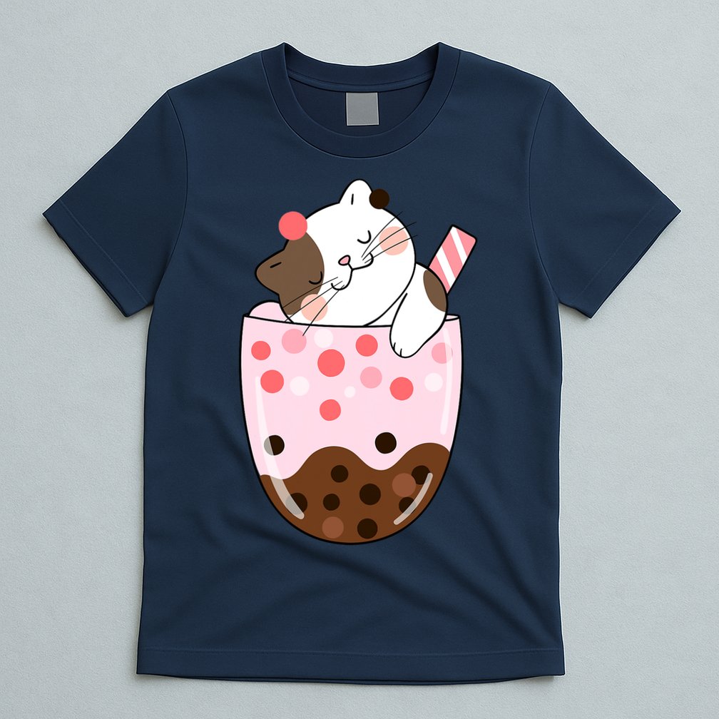 Boba Tea Cat Bubble Tea Kawaii Anime Japanese Girls Teenager T-Shirt