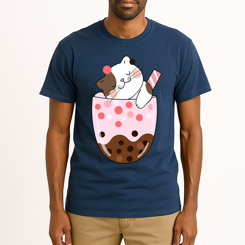 Boba Tea Cat Bubble Tea Kawaii Anime Japanese Girls Teenager Tall T-Shirt