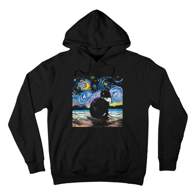 Black Tuxedo Cat Night 2 Hoodie