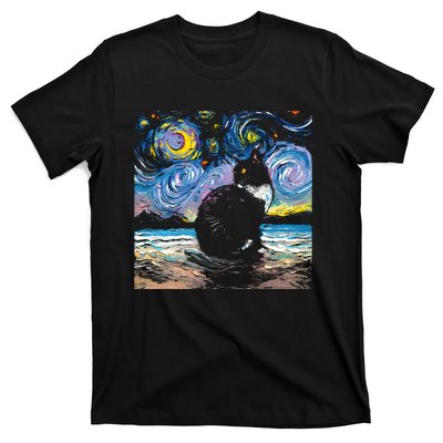 Black Tuxedo Cat Night 2 T-Shirt