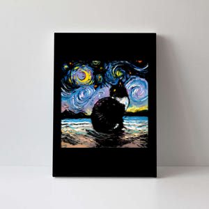 Black Tuxedo Cat Night 2 Canvas