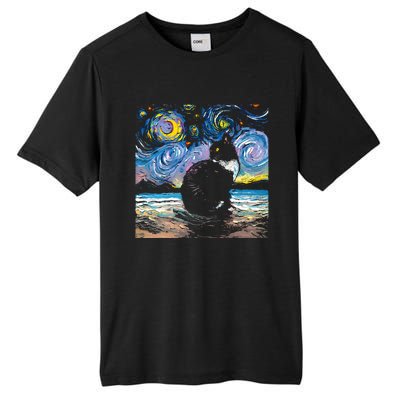 Black Tuxedo Cat Night 2 Tall Fusion ChromaSoft Performance T-Shirt