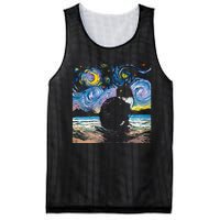 Black Tuxedo Cat Night 2 Mesh Reversible Basketball Jersey Tank